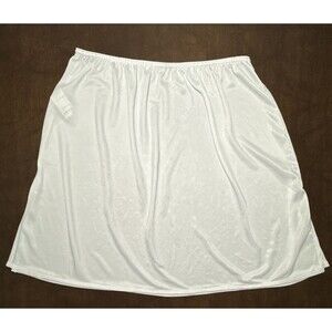 Vintage Vassarette Mini Skirt Half Slip With Side Slits White Slinky Size M